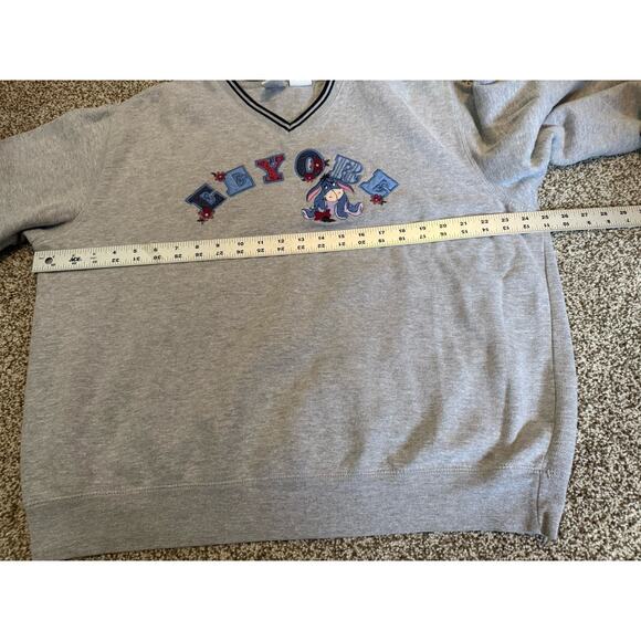 Vintage Y2K Disney Eeyore Sweatshirt Women’s XL Gray Embroidered Pooh - Picture 4 of 7